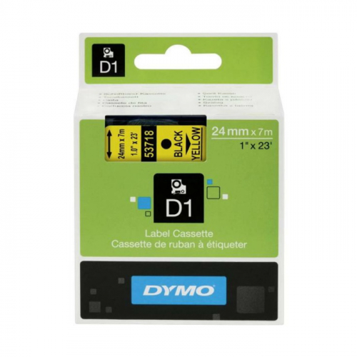Картридж ленточный Dymo D1 S0720980 24 мм x 7 м, черный шрифт/желтый фон для Dymo фото 2