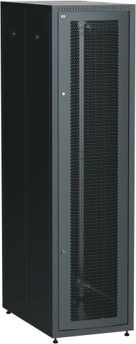 Шкаф серверный ITK (LE05-42U61-PM) напольный 42U 600x1000мм пер.дв.перфор. металл 2 бок.пан. 700кг черный 900мм 120град. 2000мм IP00 сталь
