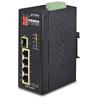 ISW-514PTF индустриальный PoE коммутатор для монтажа в DIN-рейку/ IP30 4-Port/ TP + 1-Port Fiber(SFP) POE Industrial Fast Ethernet Switch (-40 to 75 C)