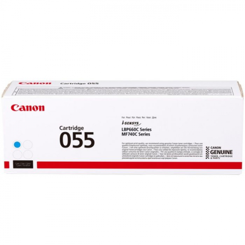 Тонер-картридж Canon CRG 055 C голубой 2100 страниц для i-SENSYS LBP663, LBP664, MF742, MF744, MF746 (3015C002)