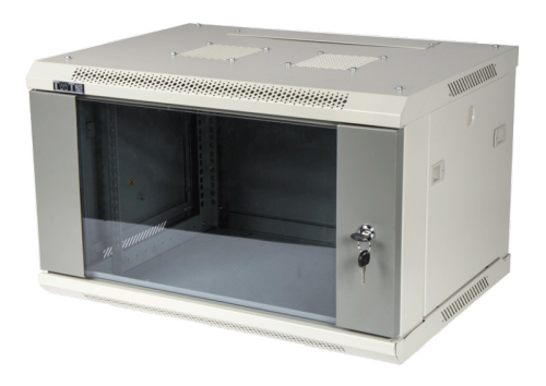 Шкаф настенный серии Pro, 6U 600x450, стеклянная дверь (TWT-CBWPG-6U-6X4-GY)