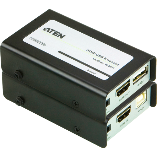 Удлинитель, HDMI, 60 метр., 2xHDMI+RJ45, F, без шнуров, 2xБ.П. 220> 5.3V, (по витой паредо 4kx2k 60HzHDTV /1080i/1080p/ HDMI USB EXTENDER W/EU ADP. (VE803)