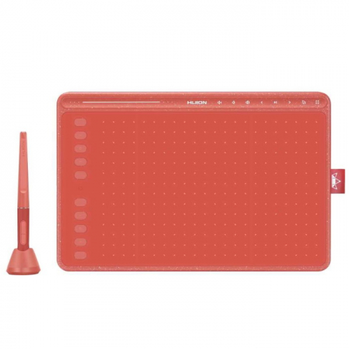 Графический планшет Huion HS611 рабочая область 258.4x161.5 mm, перо PW500 наклон ±60°, нажатие 8192, USB-C, Coral Red (HS611 CORAL RED) фото 2