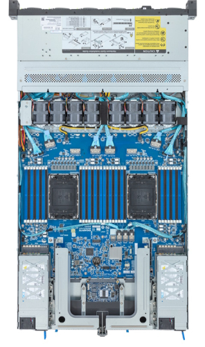*Серверная платформа GIGABYTE 1U rack Xeon Scalable Max CPU 2 USB 3.2 Наличие SATA 3.0 DDR5 Количество слотов памяти 32 1600 Вт 12x2.5