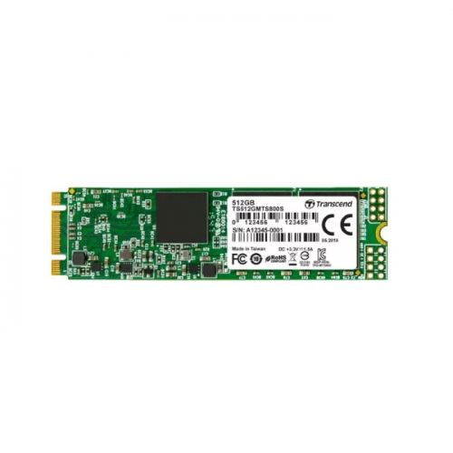 Твердотельный накопитель SSD Transcend 512GB, M.2 2280, SATA3 B+M Key, MLC (TS512GMTS800S)