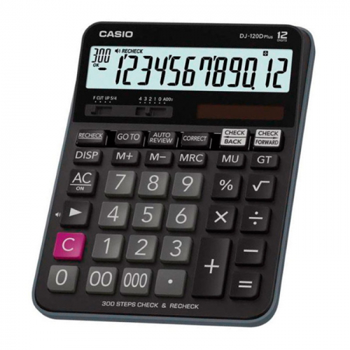 Калькулятор настольный Casio DJ-120D PLUS черный 12-разр.