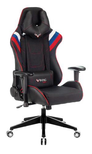 Кресло игровое Zombie VIKING 4 AERO белый/синий/красный ткань/эко.кожа с подголов. крестов. пластик (VIKING 4 AERO RUS)