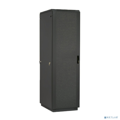 Шкаф телекоммуникационный напольный 42U (600x1000) дверь перфорированная 2 шт., цвет чёрный (ШТК-М-42.6.10-44АА-9005)