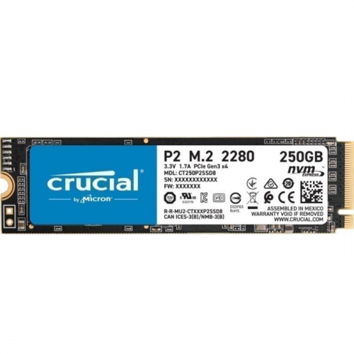 Твердотельный накопитель Crucial P5 SSD 250GB, M.2 2280, PCIe Gen 3.0, NVMe, R3400/W1400, 150 TBW (CT250P5SSD8)