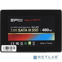 Твердотельный накопитель SSD Silicon Power Slim S55 480Gb SATA-III 2,5”/ 7мм SP480GBSS3S55S25