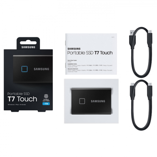 Портативный SSD-накопитель Samsung T7 Touch 1 Тб USB-C черный (MU-PC1T0K/ WW) (MU-PC1T0K/WW) фото 4