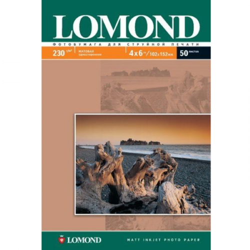Фотобумага LOMOND одностороняя матовая 180г/м2, 4х6 (102х152 мм) , 50л. (0102088)