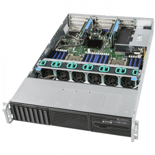 Серверная платформа Intel WOLF PASS 986052/ noCPU (up 2 Xeon Scalable)/ noRAM (x24)/ noHDD (up 8LFF)/ noODD/ Int. RAID/ 2x GbE/ 1x 1300W (up 2) (R2308WFTZSR986052) фото 2