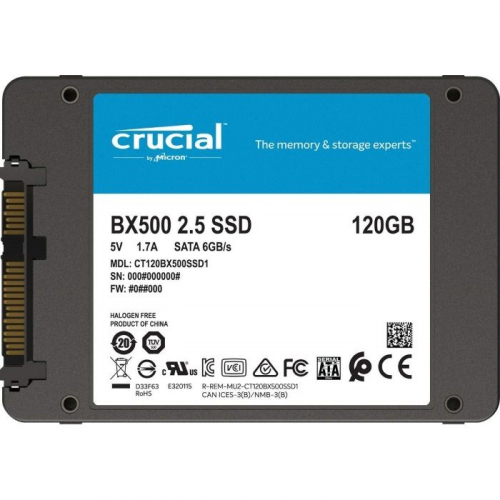 Твердотельный накопитель Crucial 120GB SSD BX500 3D NAND SATA 2.5-inch (CT120BX500SSD1)