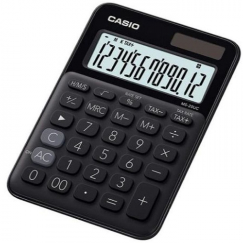 Калькулятор настольный Casio MS-20UC-BK-S-EC черный 12-разр.