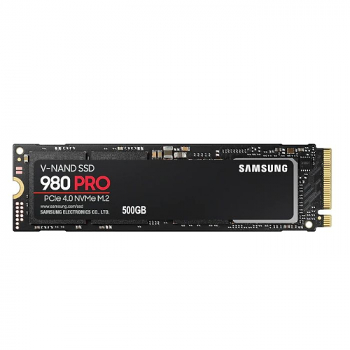 Твердотельный накопитель Samsung SSD 500GB 980 PRO, V-NAND 3-bit MLC, Elpis, M.2 (2280) PCIe Gen 4.0 x4, NVMe 1.3c, R6900/ W5000, IOPs 800 000/ 1 000 000 (MZ-V8P500BW)