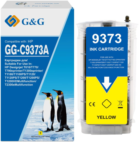 Картридж струйный G&G GG-C9373A № 72 желтый (130мл) для HP Designjet T610/ T770/ T790eprinter/ T1300eprinter/ T1100