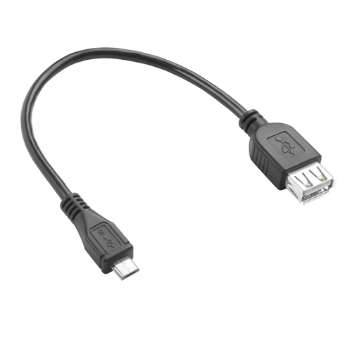 Адаптер переходник OTG 0.15m USB 2.0, MicroUSB, черный (4PH-R90033)
