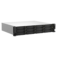 SMB QNAP TS-1264U-RP-4G NAS 12 HDD trays, rackmount 2U, 2 PSU. 4-core Intel Celeron N5095 2.0-2.9 GHz, 8 GB RAM up to 8 GB, 2x2.5 Gigabit Ethernet, 2xUSB 3.2 Gen 2 (10Gbps). 2xUSB 2.0., 1xHDMI . PCIe Gen 3 x2 , W/ o rail kit RAIL-B02 (TS-1264U-RP-8G)