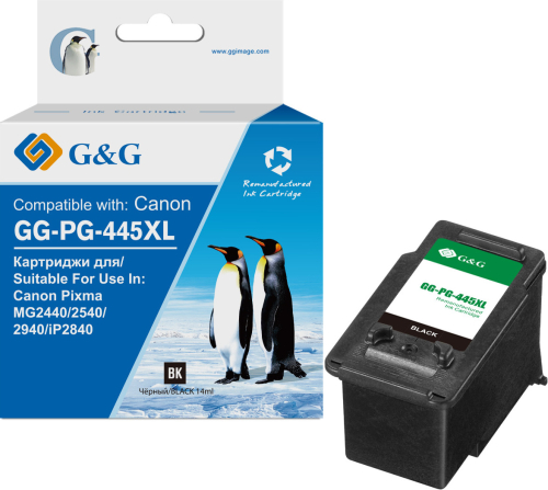 Картридж струйный G&G GG-PG-445XL черный (15мл) для Canon Pixma MG2440/ 2540/ 2940/ iP2840