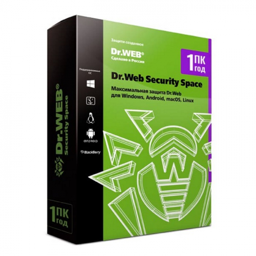 Электронная лицензия Dr.Web Security Space комплексная защита, продление 1 год 1 ПК (LHW-BK-12M-1-B3)