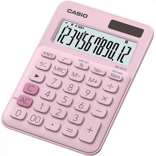 Калькулятор настольный Casio MS-20UC-PK-S-UC розовый 12-разрядный