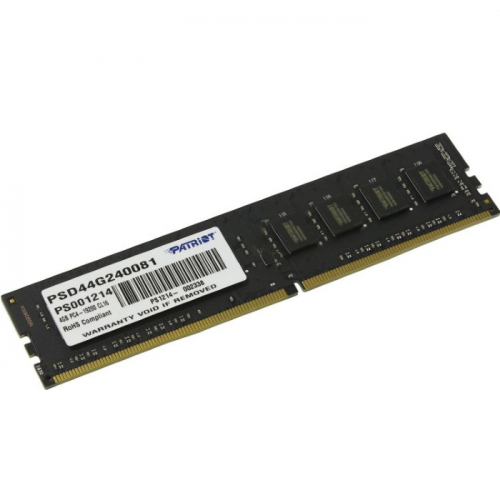 Модуль памяти Patriot DDR4 4GB DIMM PC-19200 2400MHz CL16 288 pin 1.2V RTL (PSD44G240081)