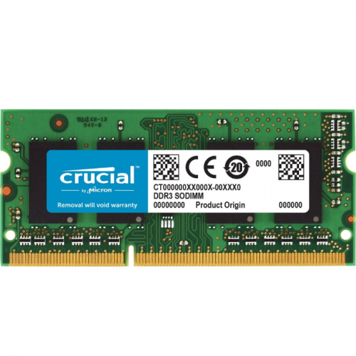 Модуль памяти Crucial DDR3 SODIMM 4GB PC3-12800 1600MHz 204-pin CL11 1.35V RTL (CT51264BF160B)