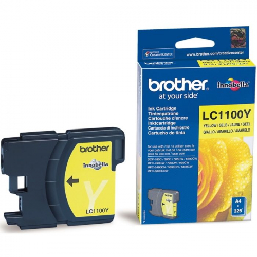 Картридж струйный Brother LC1100Y желтый 325 страниц для DCP-385C, DCP-6690CW, MFC-990CW