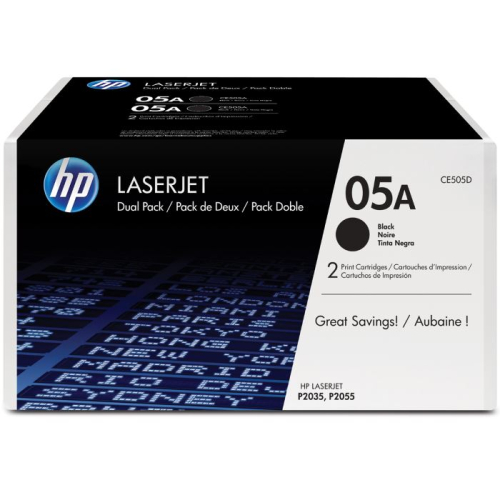 Картридж HP LaserJet 05A, черный, двойная упаковка / 2 x 2300 стр. (CE505D)