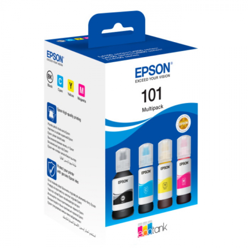 Чернила Epson 127 ml, 210 ml, 7500 страниц, 6000 страниц для EcoTank L4150/ 4160/ L6160/ L6170/ L6190 4 шт, мульти упаковка (C13T03V64A)