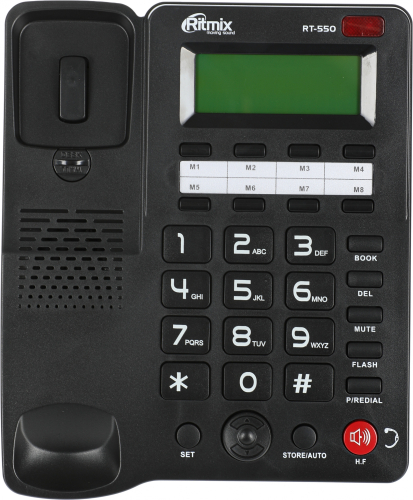 Телефон проводной Ritmix RT-550 черный (80001483)