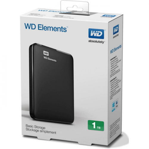 Внешний жесткий диск Western Digital Elements Portable 1 Тб USB 3.1 (WDBUZG0010BBK-WESN) фото 3