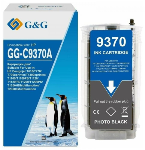 Картридж струйный G&G GG-C9370A фото черный (130мл) для HP Designjet T610/ T770/ T790eprinter/ T1300eprinter/ T1100