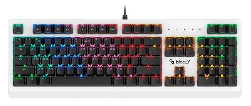 Клавиатура A4Tech Bloody B810RC механическая белый/ черный USB for gamer LED (B810RC ( WHITE ))