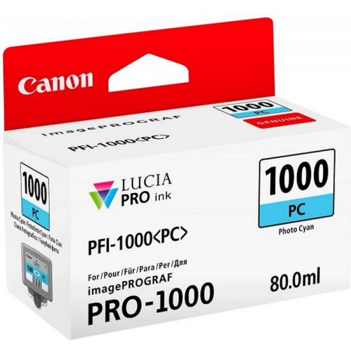 Картридж CANON PFI-1000 C, голубой, 80мл., для PRO1000 (0547C001)