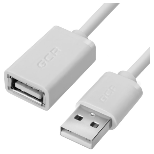 Greenconnect Удлинитель 0.5m USB 2.0, AM/ AF, белый, 28/ 28 AWG, морозостойкий, GCR-UEC5M-BB-0.5m