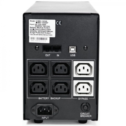 Источник бесперебойного питания Powercom IMD-1200AP Imperial UTP, 1200VA/ 720W, RJ-45, RJ-11, USB, Hot Swap, LED, 6 х IEC320 фото 3