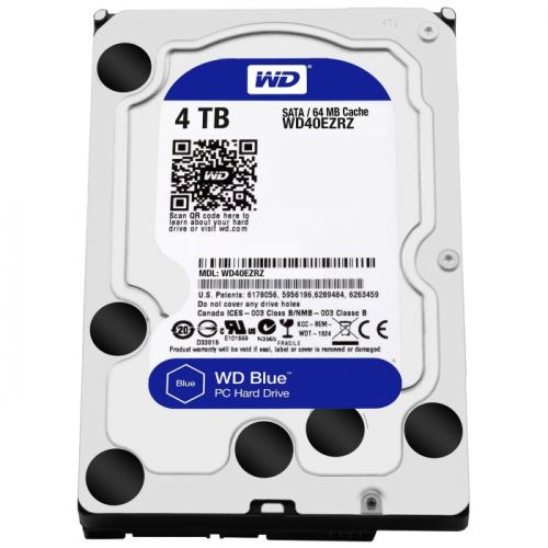 Жесткий диск Western Digital HDD SATA-III 4000Gb Blue WD40EZRZ, 5400rpm, 64MB buffer