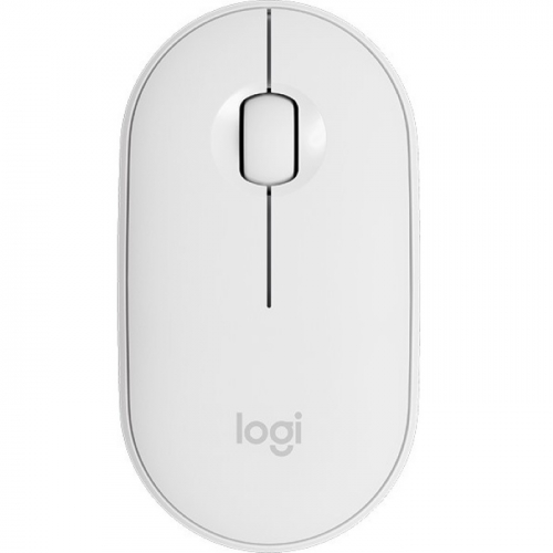Мышь Logitech Pebble M350 Wireless, BT, USB-приемник 2,4 ГГц, Off-White (910-005716)