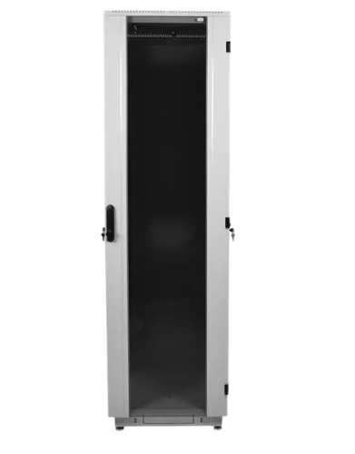 Шкаф телекоммуникационный напольный 47U (600х1000) дверь стекло, цвет чёрный (ШТК-М-47.6.10-1ААА-9005)