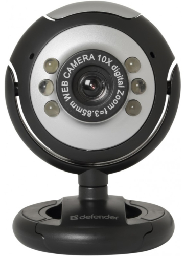 Веб-камера DEFENDER C-110 0.3 МП, подсветка, кнопка фото (63110)