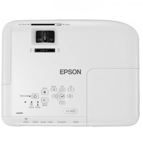 Проектор Epson EB-W05 LCD, 3300 ANSI, WXGA, 15000:1, White (V11H840040) фото 4