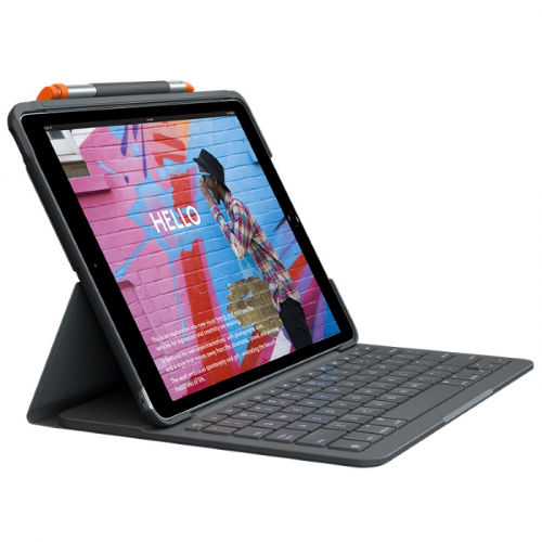 Клавиатура-чехол Logitech Slim Folio Graphite Wireless, для планшетов iPad (920-009652)