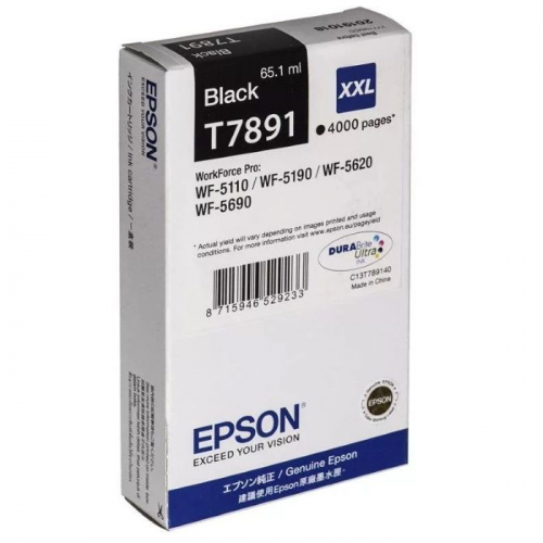 Картридж струйный EPSON T7891 черный 4000 страниц для WF-5110DW/5620DWF (C13T789140)
