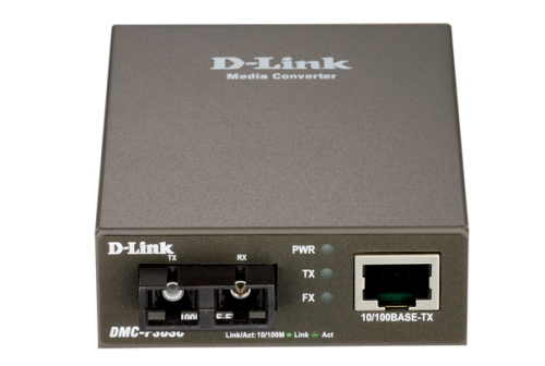 D-Link DMC-F30SC/ A1A, Media Converter with 1 10/ 100Base-TX port and 1 100Base-FX port.Up to 30km, single-mode Fiber, SC connector, Transmitting and Receiving wavelength: 1310nm. (DMC-F30SC/A1A)
