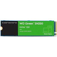 Твердотельный накопитель/ WD SSD Green SN350 NVMe, 500GB, M.2(22x80mm), NVMe, PCIe 3.0 x4, 3D TLC, R/ W 2400/ 1650MB/ s, IOPs 250 000/ 170 000, TBW 60, DWPD 0.1 (12 мес.) (WDS500G2G0C)