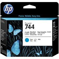Картинка Печатающая головка HP 744, Черная/Голубая (F9J86A) 