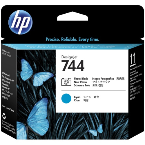 Печатающая головка HP 744, Черная фото/ Голубая (F9J86A)