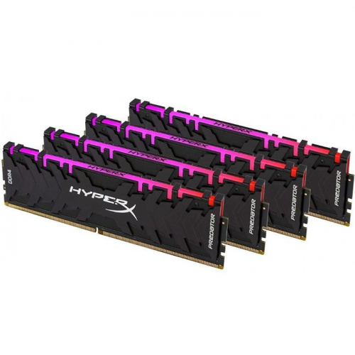 Модуль памяти Kingston DDR4 DIMM 32GB 3200MHz PC4-25600 CL16 288pin 1.35V (Kit of 4) XMP HyperX Predator RGB (HX432C16PB3AK4/32)